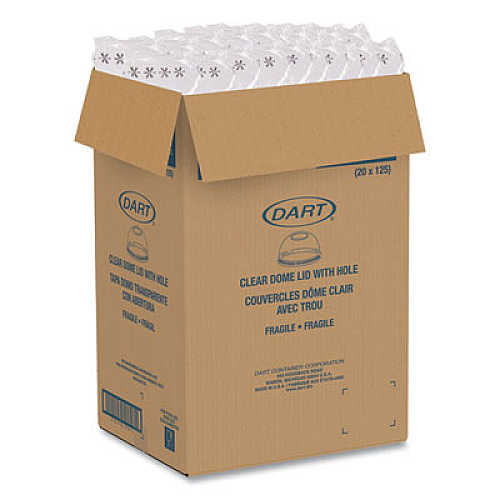 Dart Plastic Dome Lid, Fits 7 oz Cold Cups, Clear, 2,500/Carton (DLR685)