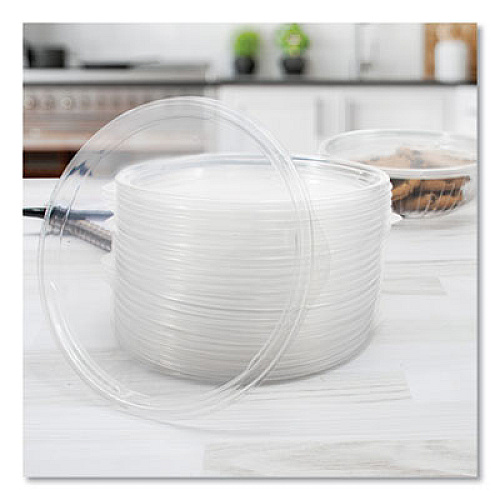 Dart PresentaBowls Clear Flat Lids, 7.2" Diameter x 0.4" h, Plastic, 252/Carton (C64BL)