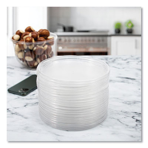 Dart PresentaBowls Clear Flat Lids, 7.2" Diameter x 0.4" h, Plastic, 252/Carton (C64BL)