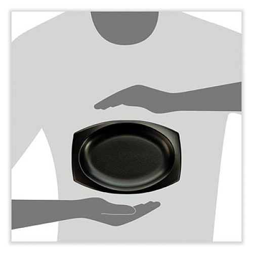 Dart Quiet Classic Laminated Foam Dinnerware, Platter, 6.7 x 9.8, Black, 500/Carton (9PRBQR)