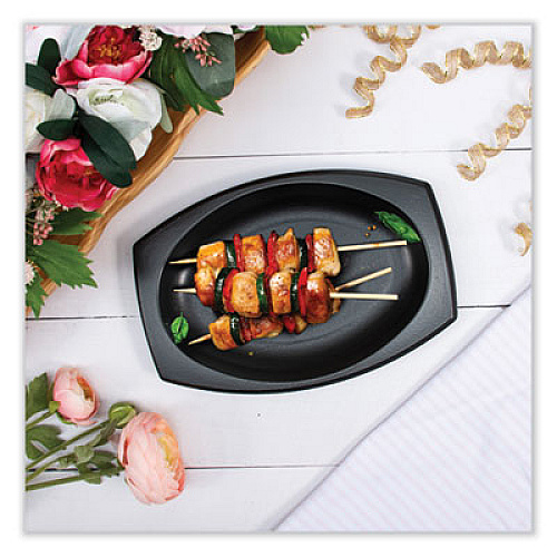 Dart Quiet Classic Laminated Foam Dinnerware, Platter, 6.7 x 9.8, Black, 500/Carton (9PRBQR)