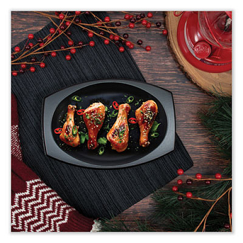 Dart Quiet Classic Laminated Foam Dinnerware, Platter, 6.7 x 9.8, Black, 500/Carton (9PRBQR)