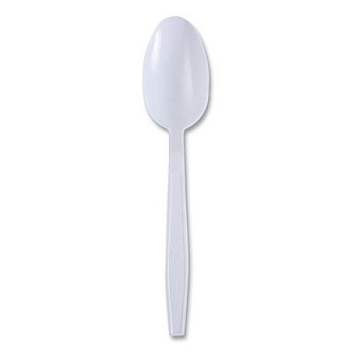 Boardwalk Heavyweight Wrapped Polypropylene Cutlery, Spoon, Plastic, White, 1,000/Carton (TSHWPPWIW)