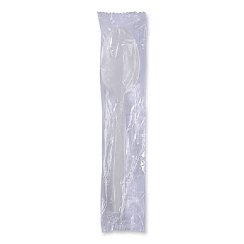 Boardwalk Heavyweight Wrapped Polypropylene Cutlery, Spoon, Plastic, White, 1,000/Carton (TSHWPPWIW)