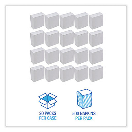 Boardwalk Tall Fold Dispenser Napkin, 12 x 7, White, 500/Pack, 20 Packs/Carton (8302W)