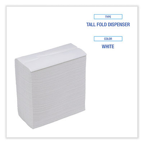 Boardwalk Tall Fold Dispenser Napkin, 12 x 7, White, 500/Pack, 20 Packs/Carton (8302W)