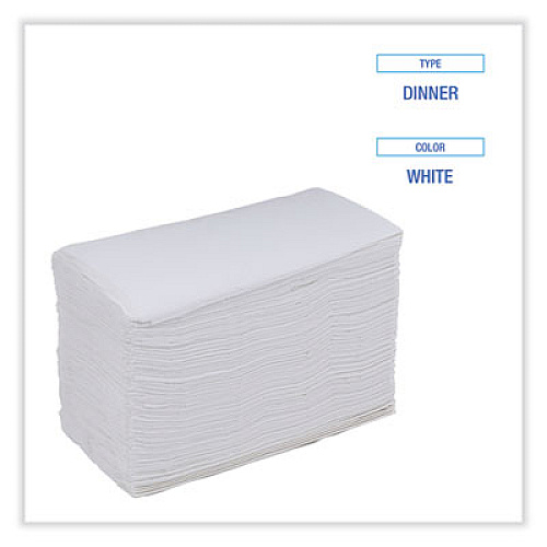 Boardwalk Dinner Napkin, 2-Ply, 17 x 15, White, 100/Pack, 30 Packs/Carton (8308W)