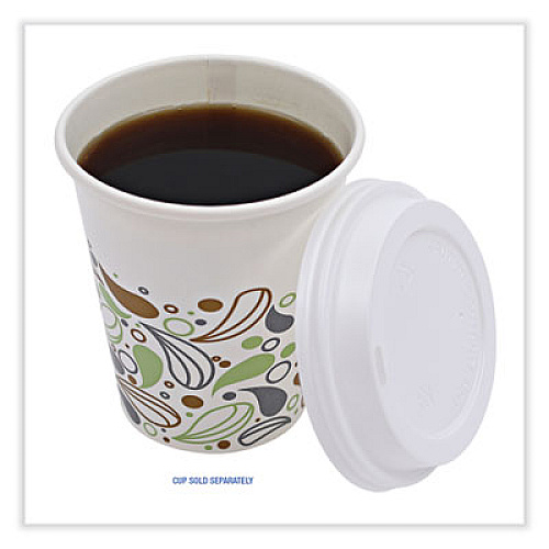 Deerfield Hot Cup Lids, Fits 10 oz to 20 oz Boardwalk Deerfield Hot Cups, Plastic, White, 50/Pack, 20 Packs/Carton (DEERHLIDW)