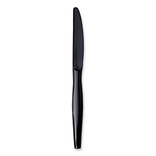 Boardwalk Heavyweight Wrapped Polystyrene Cutlery, Knife, Plastic, Black, 1,000/Carton (KNIHWPSBIW)