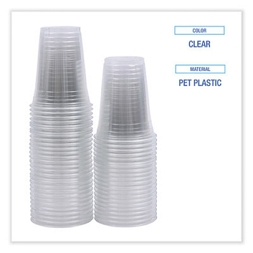 Boardwalk Clear Plastic PET Cups, 16 oz, 50 Cups/Sleeve, 20 Sleeves/Carton (PET16)