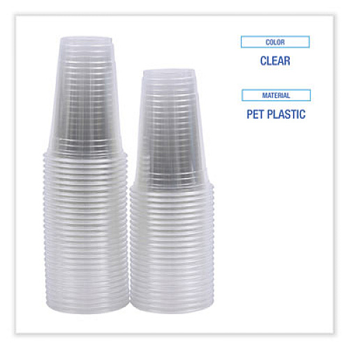 Boardwalk Clear Plastic PET Cups, 20 oz, 50/Sleeve, 20 Sleeves/Carton (PET20)