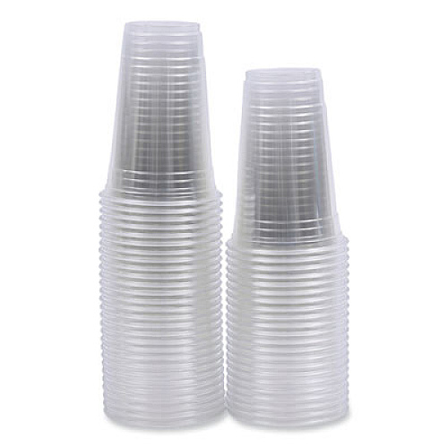 Boardwalk Clear Plastic PET Cups, 20 oz, 50/Sleeve, 20 Sleeves/Carton (PET20)