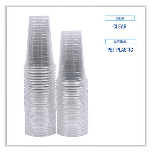 Boardwalk Clear Plastic PET Cups, 24 oz, 50 Cups/Sleeve, 12 Sleeves/Carton (PET24)