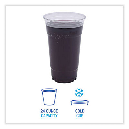 Boardwalk Clear Plastic PET Cups, 24 oz, 50 Cups/Sleeve, 12 Sleeves/Carton (PET24)
