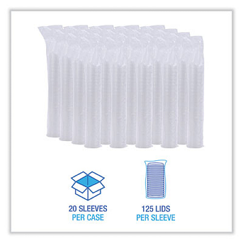 Boardwalk Souffle/Portion Cup Lids, Fits 1.5 oz and 2 oz Portion Cups, Plastic, Clear, 2,500/Carton (PRTLID2)