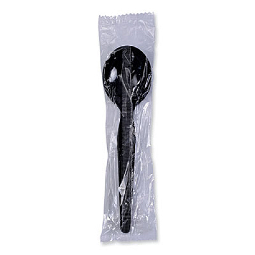 Boardwalk Heavyweight Polystyrene Cutlery, Soup Spoon, Plastic, Black, 1,000/Carton (SOUPHWPSBLA)