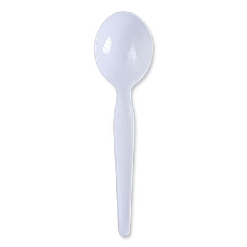 Boardwalk Heavyweight Polystyrene Cutlery, Soup Spoon, Plastic, White, 1,000/Carton (SOUPHWPSWH)