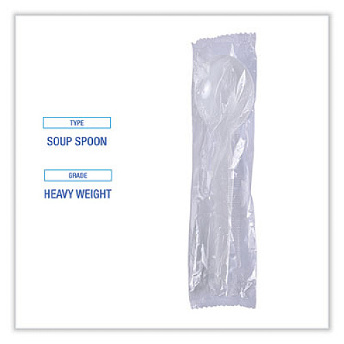 Boardwalk Heavyweight Polystyrene Cutlery, Soup Spoon, Plastic, White, 1,000/Carton (SOUPHWPSWH)