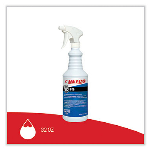 Betco BTB Mildew Stain Remover, Apple, 32 oz Spray Bottle, 12/Carton (3211200)