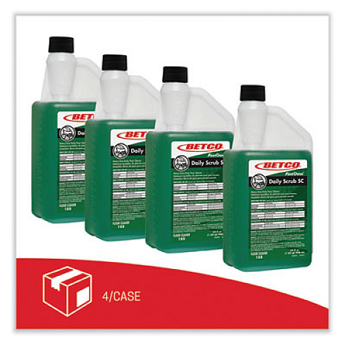 Betco Daily Scrub SC Floor Cleaner, Characteristic Scent, 32 oz Bottle, 6/Carton (1884800)