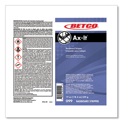 Betco Ax-It Aerosol Baseboard Stripper, Sassafras Scent, 19 oz Aerosol Spray, 12/Carton (0992300CT)