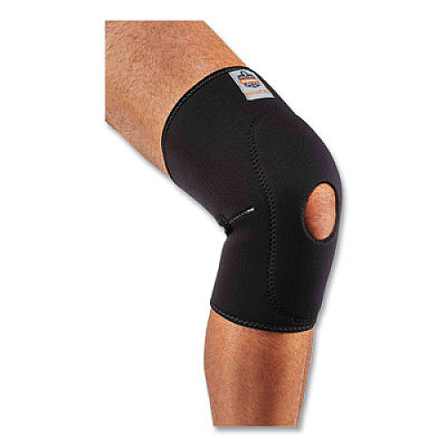 ergodyne ProFlex 615 Open Patella Anterior Pad Knee Sleeve, Medium, Black (16533)