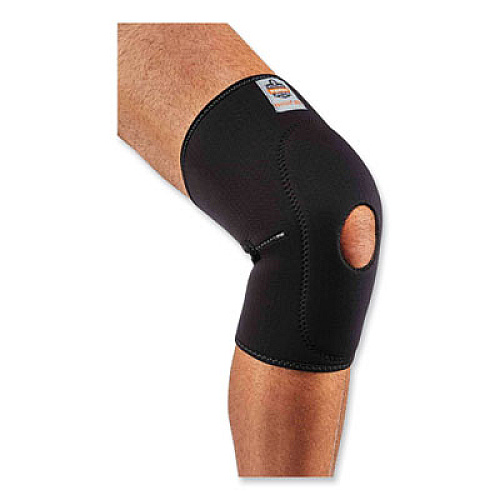 ergodyne ProFlex 615 Open Patella Anterior Pad Knee Sleeve, Small, Black (16532)