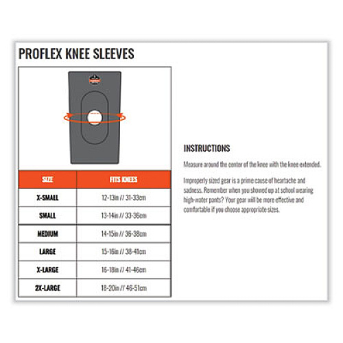 ergodyne ProFlex 600 Neoprene Single Layer Knee Sleeve, X-Large, Black (16505)
