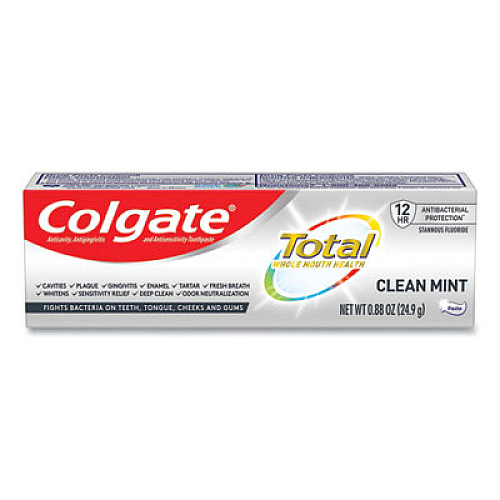 Colgate Total Toothpaste, Coolmint, 0.88 oz, 24/Carton (61044324)