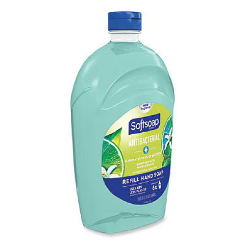 Softsoap Antibacterial Liquid Hand Soap Refill, Fresh Scent, 50 oz, Green, 6/Carton (45991)
