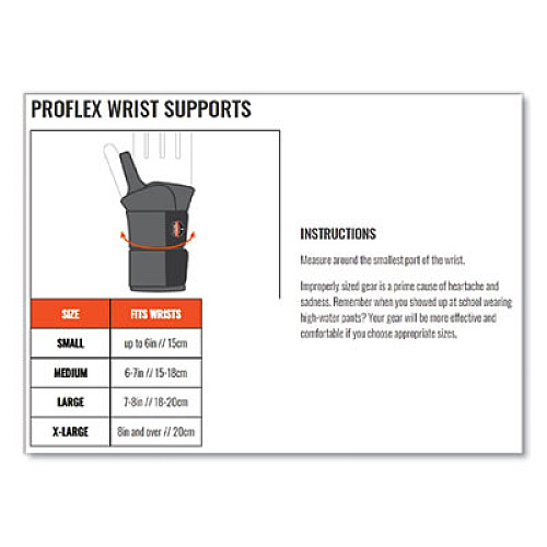 ergodyne ProFlex 4000 Single Strap Wrist Support, Small, Fits Right Hand, Black (70002)