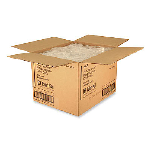 Fabri-Kal Nexclear Polypropylene Drink Cups, 7 oz, Plastic, Clear, 50/Bag, 20 Bags/Carton (NC7)