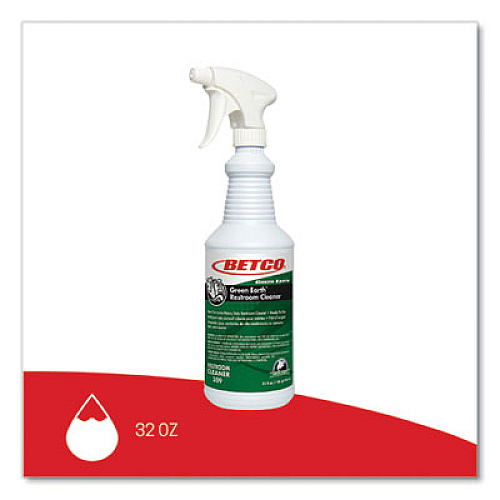 Betco Green Earth RTU Restroom Cleaner, Fresh Mint Scent, 32 oz Bottle, 12/Carton (3091200)