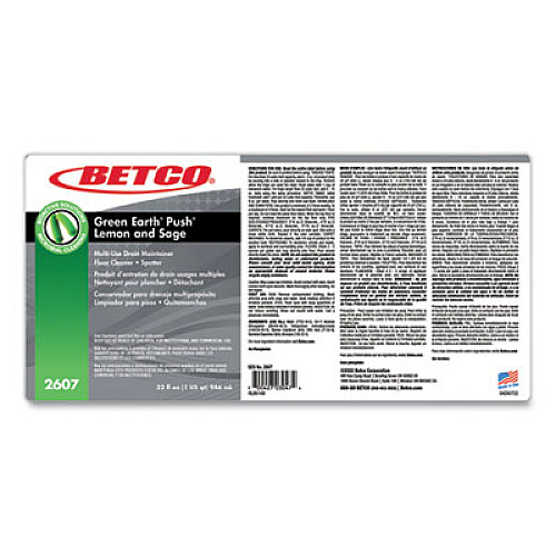 Betco PUSH All Purpose Cleaner and Odor Eliminator, Lemon and Sage Scent, 32 oz Bottle, 12/Carton (26071200)