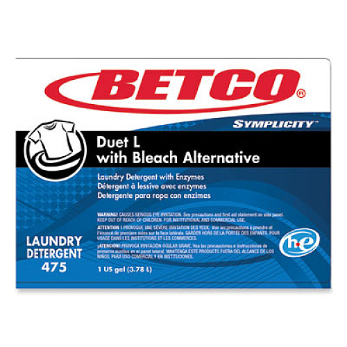 Betco Symplicity Duet L Laundry Detergent, 1 gal, Fresh Scent, 4/Carton (4750400)