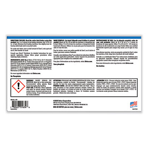 Betco Symplicity Duet L Laundry Detergent, 1 gal, Fresh Scent, 4/Carton (4750400)