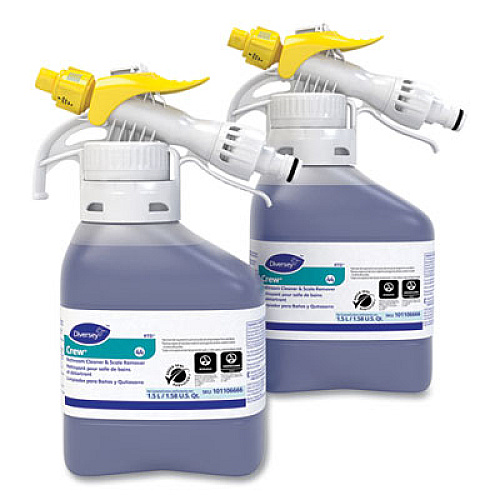 Diversey Crew Bathroom Cleaner and Scale Remover, Liquid, 1.5 L Bottle, 2/Carton (101106666)