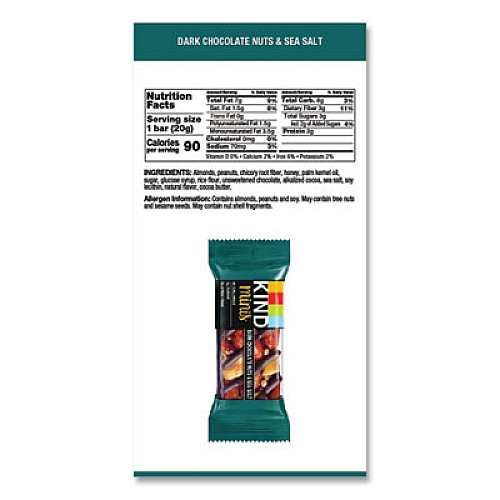 KIND Minis, Dark Chocolate Nuts/Sea Salt, 0.7 oz, 10/Pack (27959)