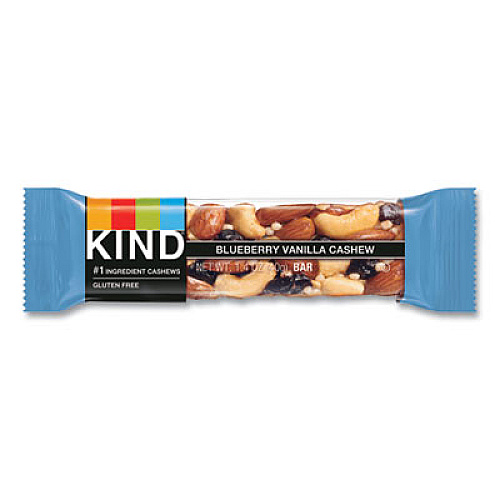 KIND Fruit and Nut Bars, Blueberry Vanilla and Cashew, 1.4 oz Bar, 12/Box (18039)