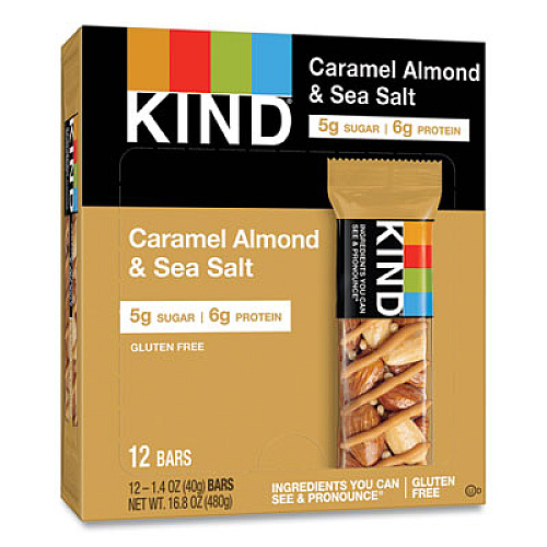 KIND Nuts and Spices Bar, Caramel Almond and Sea Salt, 1.4 oz Bar, 12/Box (18533)