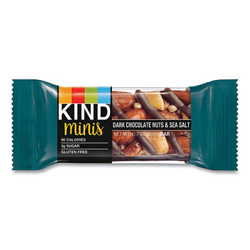 KIND Minis, Dark Chocolate Nuts/Sea Salt, 0.7 oz, 10/Pack (27959)