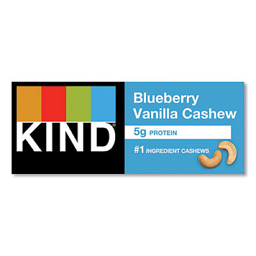 KIND Fruit and Nut Bars, Blueberry Vanilla and Cashew, 1.4 oz Bar, 12/Box (18039)