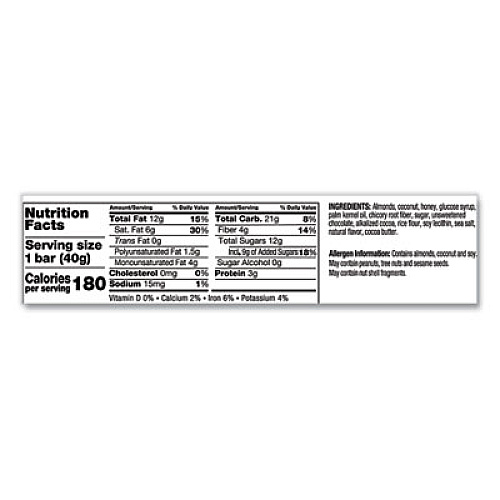 KIND Fruit and Nut Bars, Dark Chocolate Almond and Coconut, 1.4 oz Bar, 12/Box (19987)