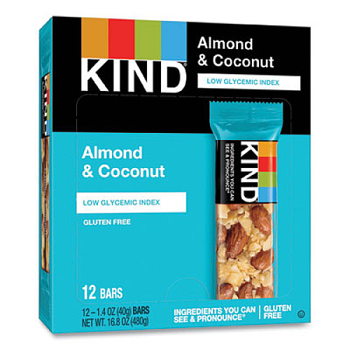 KIND Fruit and Nut Bars, Almond and Coconut, 1.4 oz, 12/Box (17828)