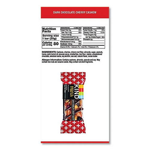 KIND Minis, Dark Chocolate Cherry Cashew, 0.7 oz, 10/Pack (27962)