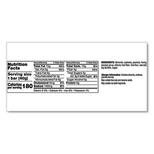 KIND Nuts and Spices Bar, Honey Roasted Nuts/Sea Salt, 1.4 oz Bar, 12/Box (19990)