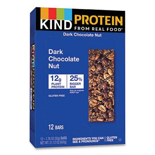 KIND Protein Bars, Double Dark Chocolate, 1.76 oz, 12/Pack (26036)