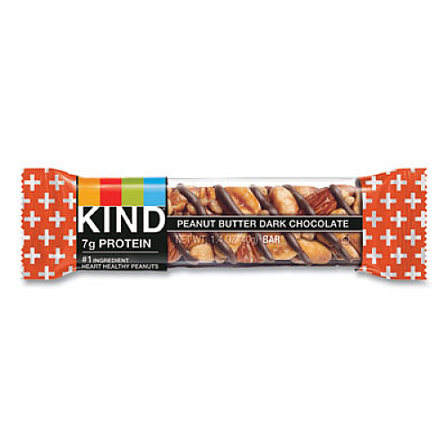 KIND Plus Nutrition Boost Bar, Peanut Butter Dark Chocolate/Protein, 1.4 oz, 12/Box (17256)