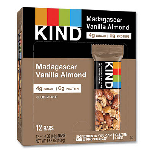 KIND Nuts and Spices Bar, Madagascar Vanilla Almond, 1.4 oz, 12/Box (17850)