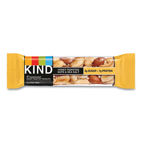 KIND Nuts and Spices Bar, Honey Roasted Nuts/Sea Salt, 1.4 oz Bar, 12/Box (19990)